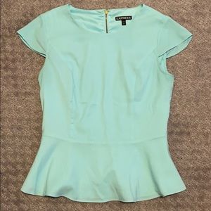 Blue Peplum Top